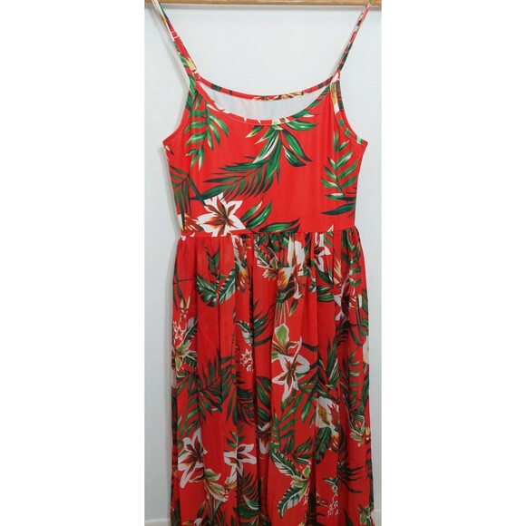 Swimsuit Dress One Piece Red Tropical Beach Vacation Vibes Women's Size Small - Picture 4 of 14